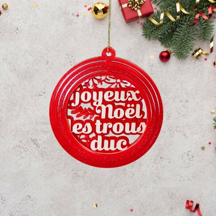 Boule de Noël - Joyeux Noël les trous duc